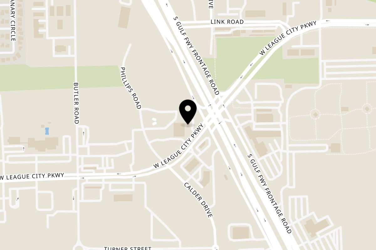 Map showing the location of Retreats New Orleans Style Daiquiris & Eats on 1504 W League City Pkwy suite 200 in League City